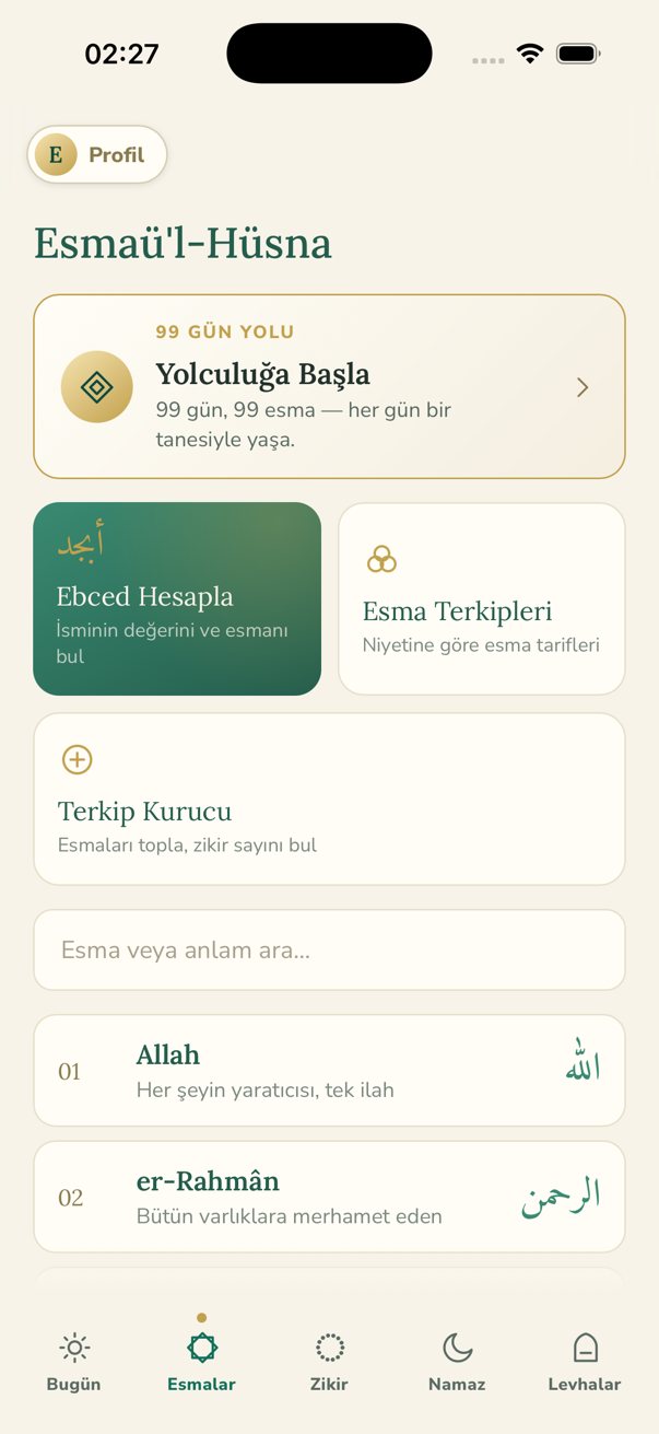Doksan dokuz esma, arama ve araçlar